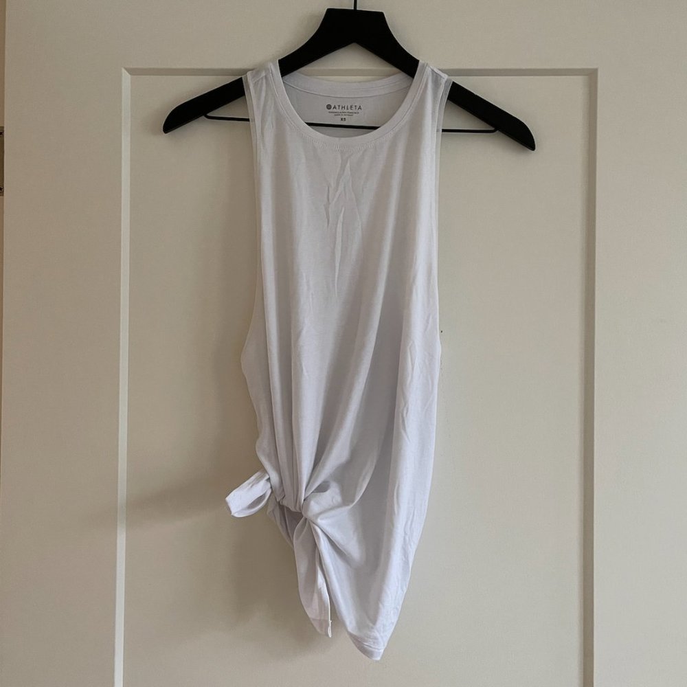 Athleta Tie Tank Top White NOWT